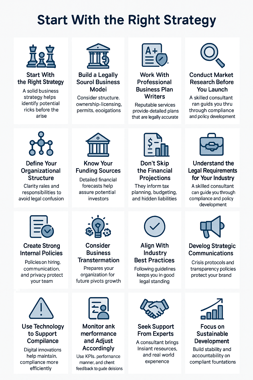 Start With the Right Strategy: Emphasizes early risk identification.