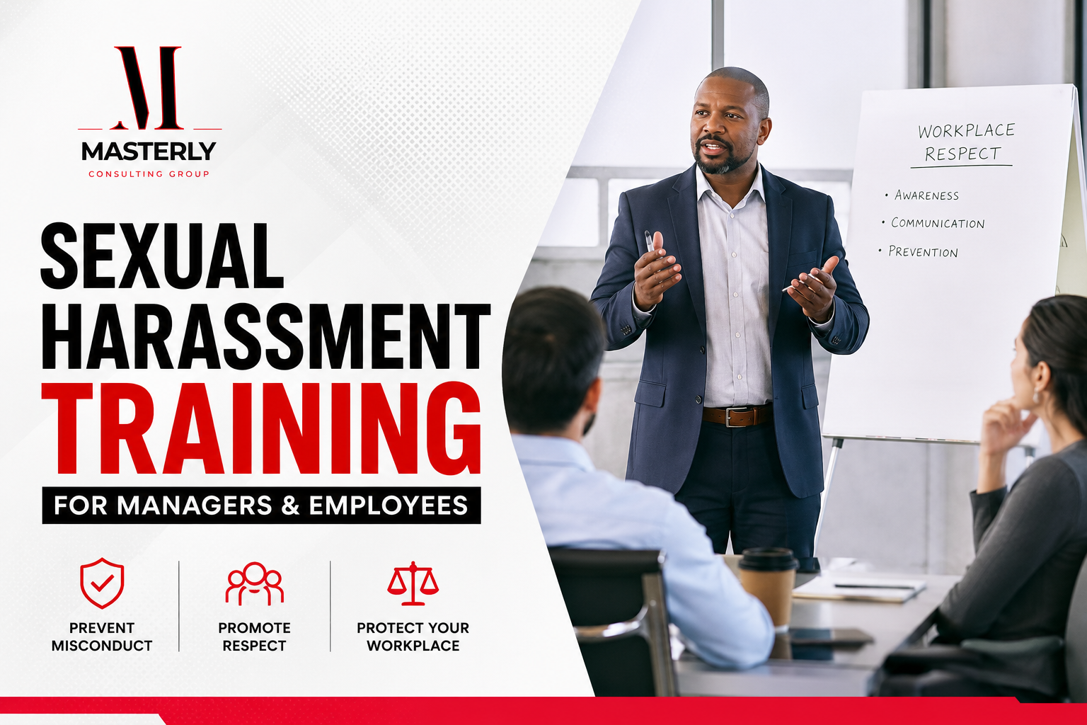 Workplace harassment training session for managers and staff