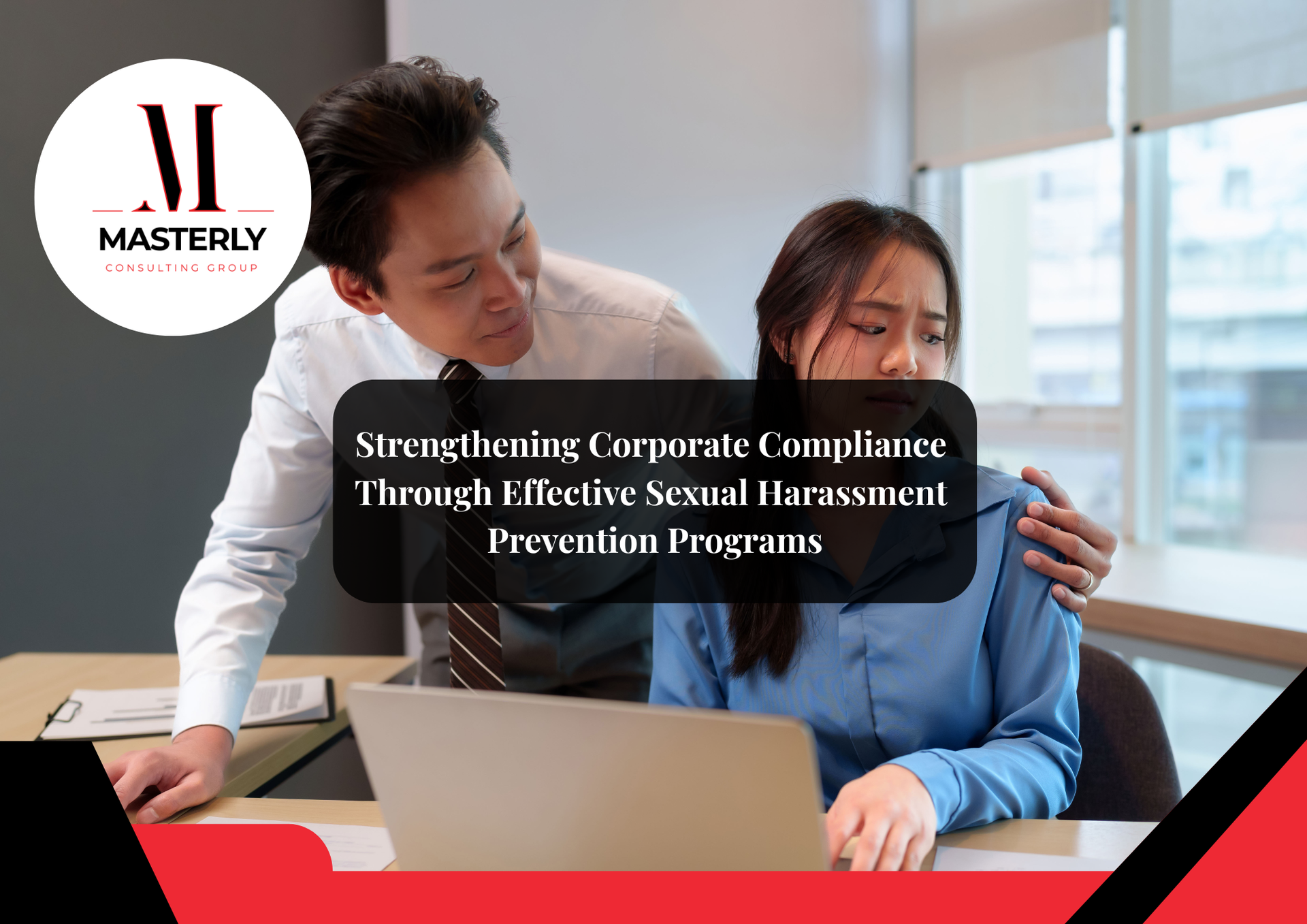 Employees completing sexual harassment training.