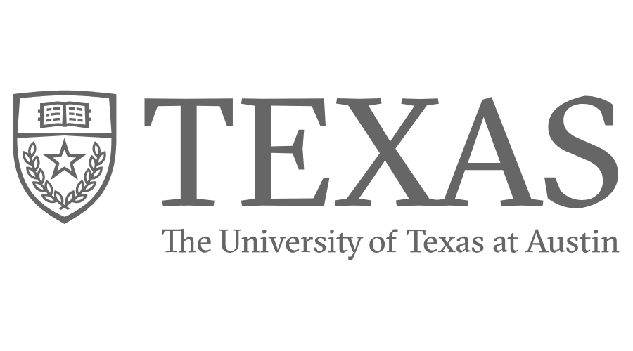 The logo for the university of texas at austin is black and white.