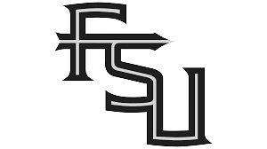 A black and white logo for florida state university on a white background.