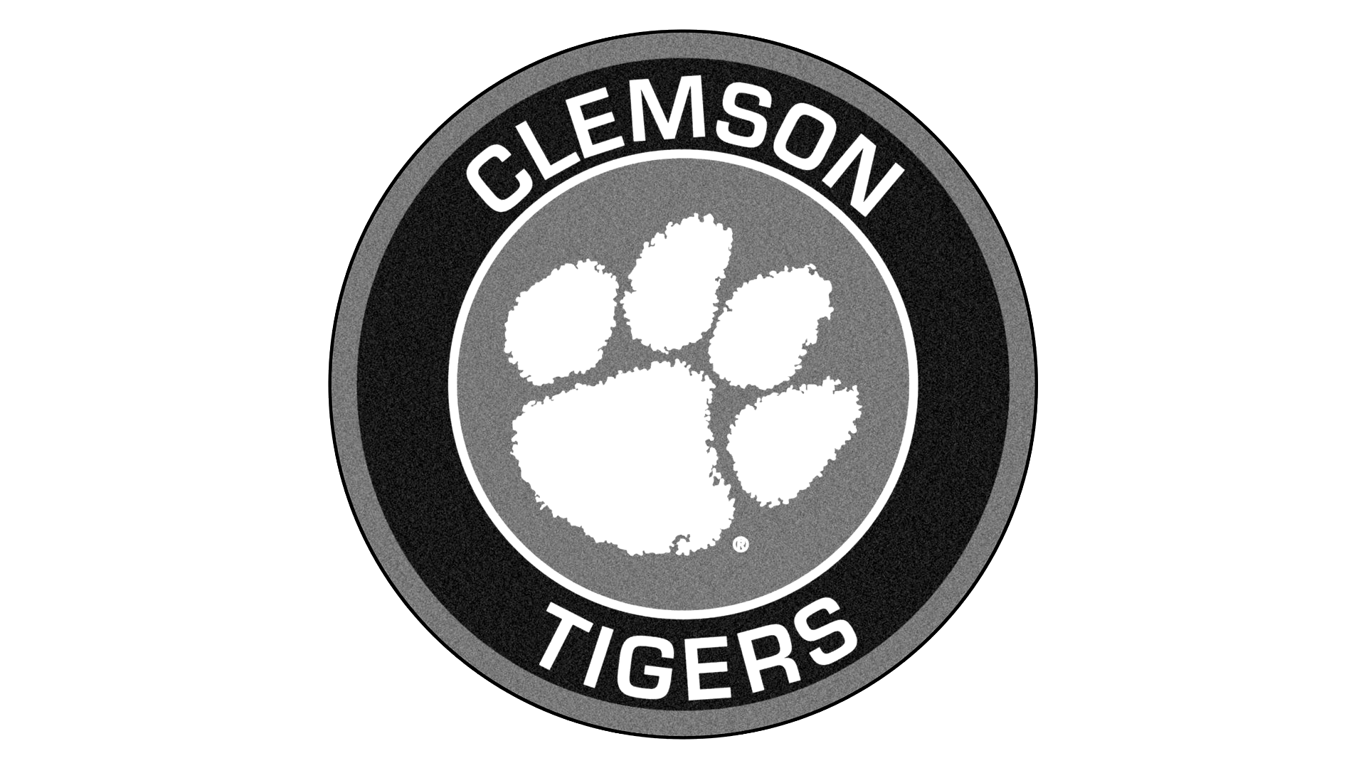 A black and white logo for the clemson tigers