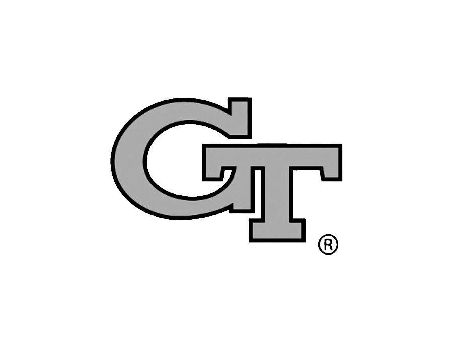 A black and white logo for georgia tech on a white background.