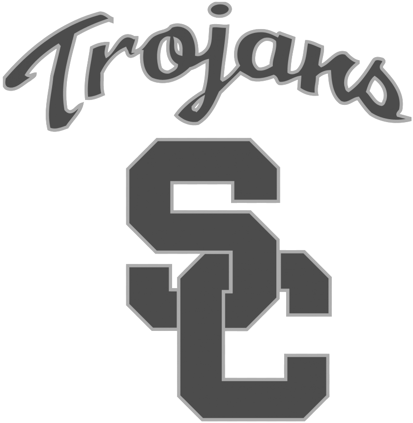 A black and white logo for the trojan baseball team.