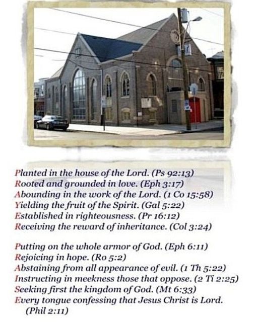 A picture of a church with the words planted in the house of the lord