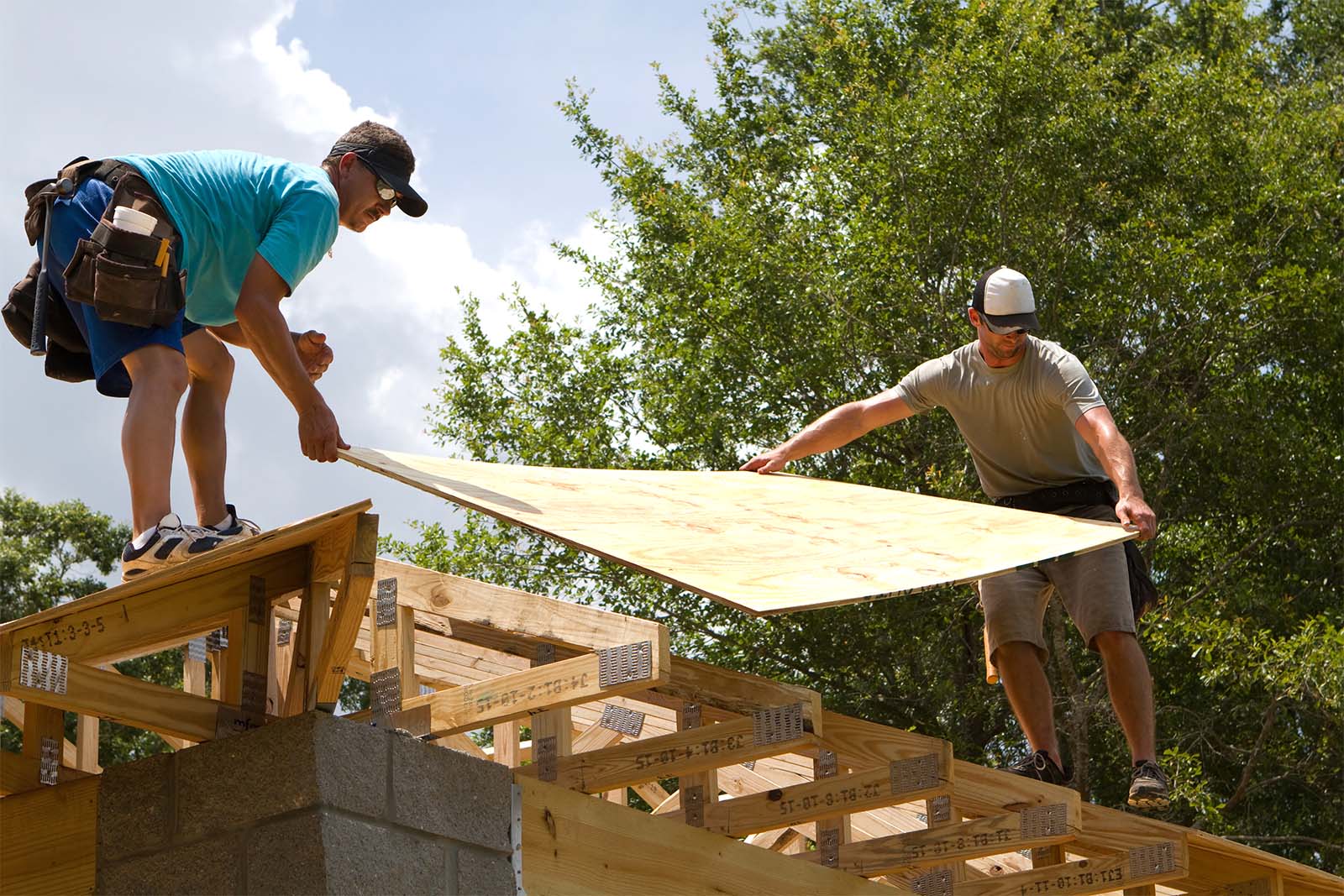 Licensed Carpenters Working On A Roof