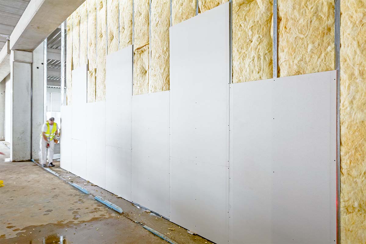 Metal Stud Wall Lined With Plasterboard