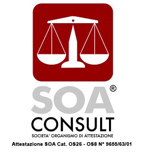 Un logo per la soa consult con una scala di giustizia