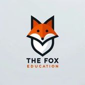 A logo for the fox education shows a fox with a heart in its mouth.