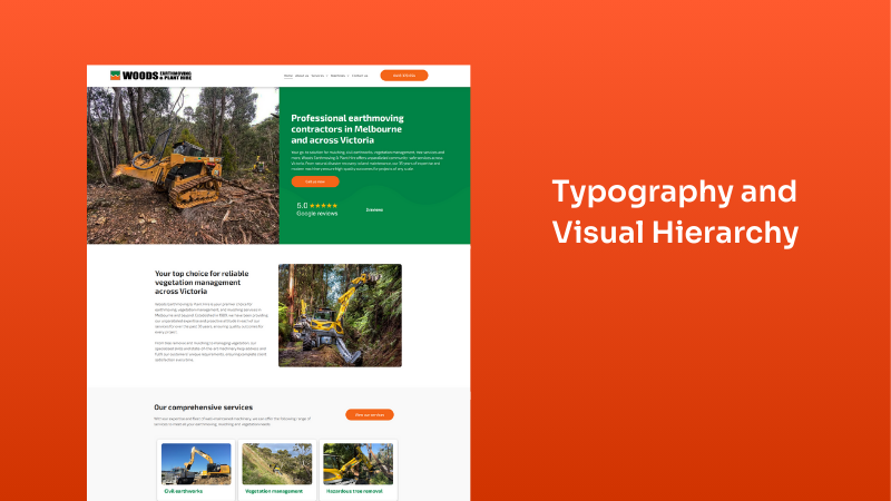 Bold typography and visual hierarchy