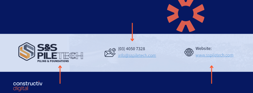 A contact section in a capability statement featuring the company logo and contact information