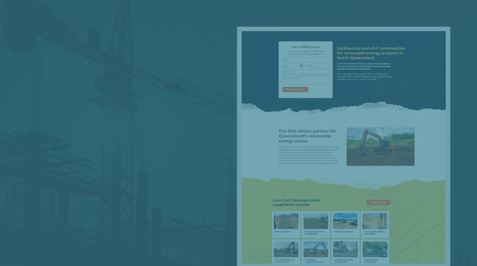 Construction landing page leads