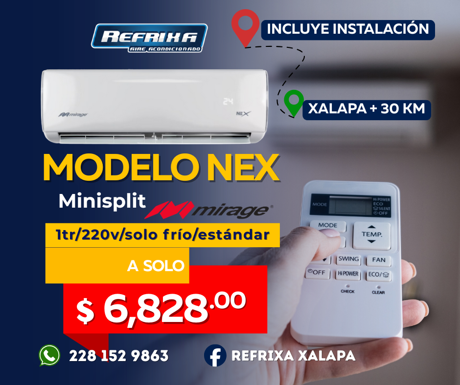 Minisplit Mirage Modelo Nex 1tr