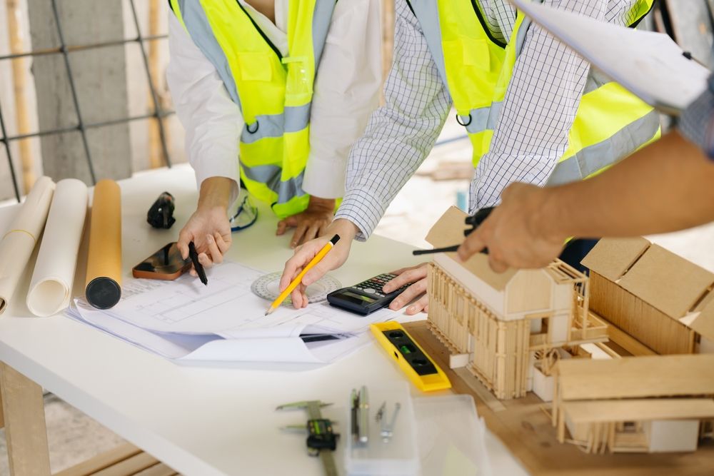 Group of architects are conducting a study regarding the construction.