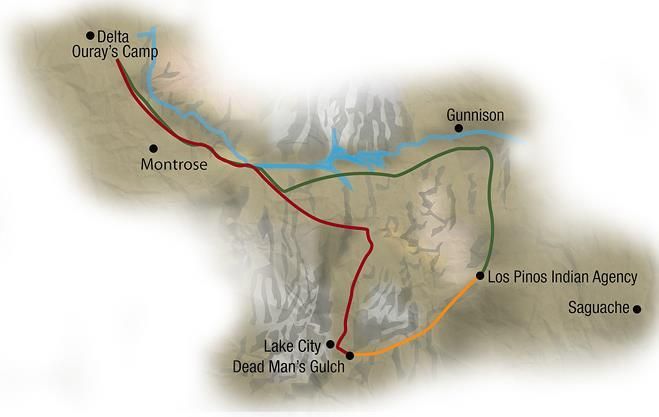 map of Alfred Packer Trek