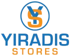 A blue and orange logo for yiradis stores