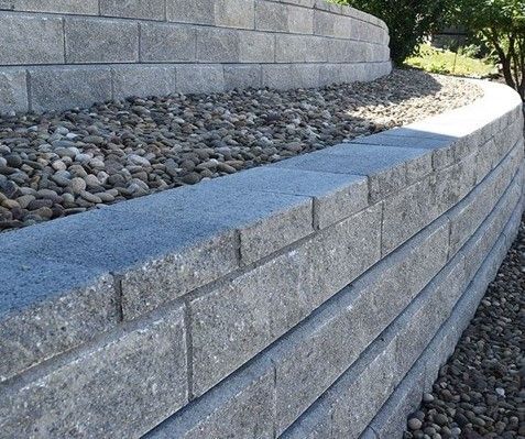 Grey Allan Block retaining wall