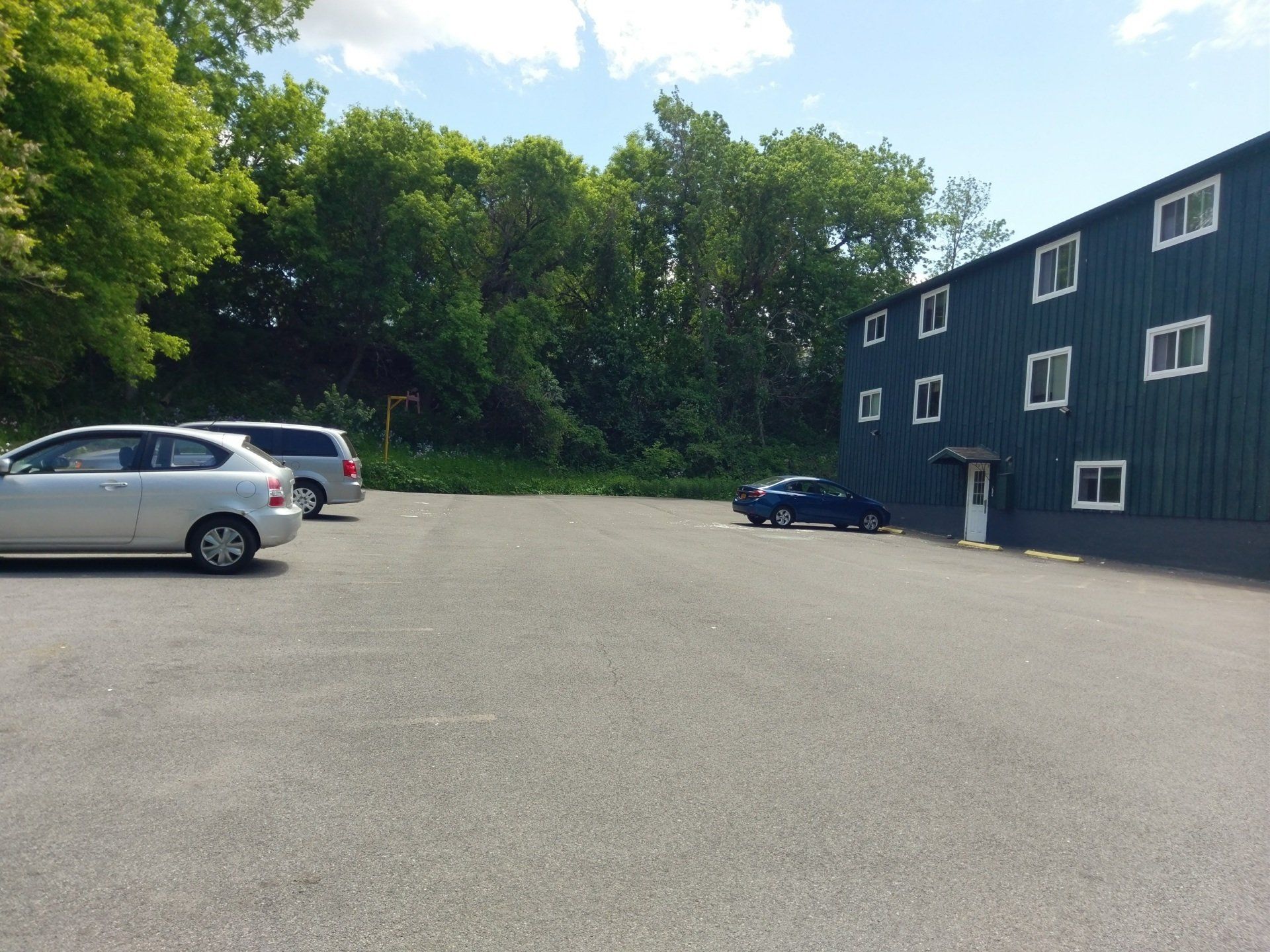 Valentine Gardens lawn and parking