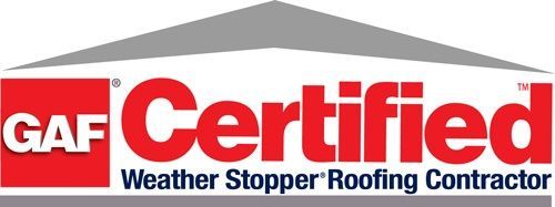 The logo for gaf certified weather stopper roofing contractor