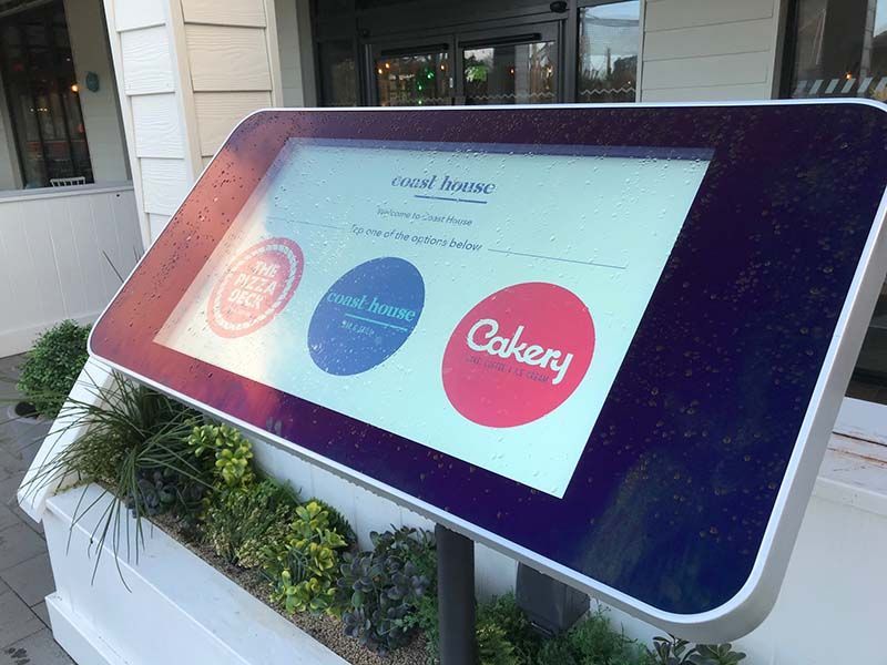 a large screen with the word cakery on it