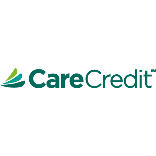 CareCredit logo in green and teal: text and abstract leaf design.