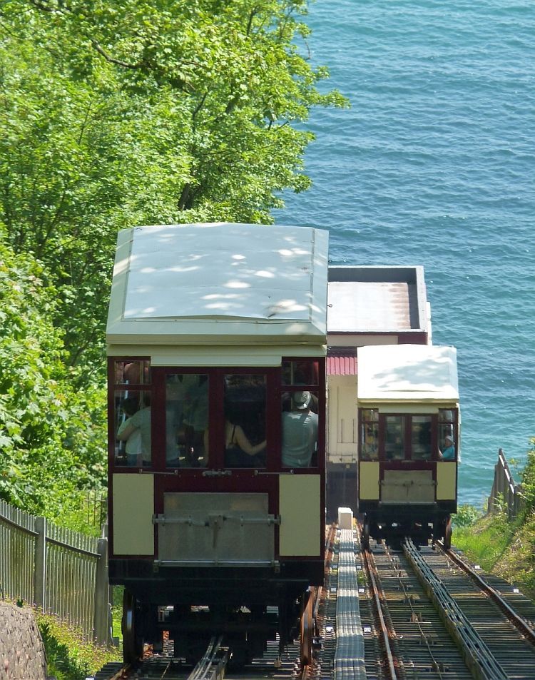 Travelling on the cliff railway