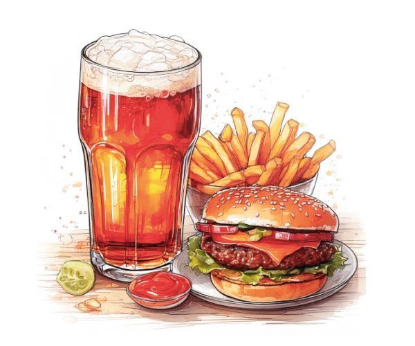 Burger and fries
