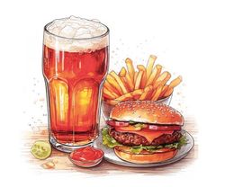 Burger and fries