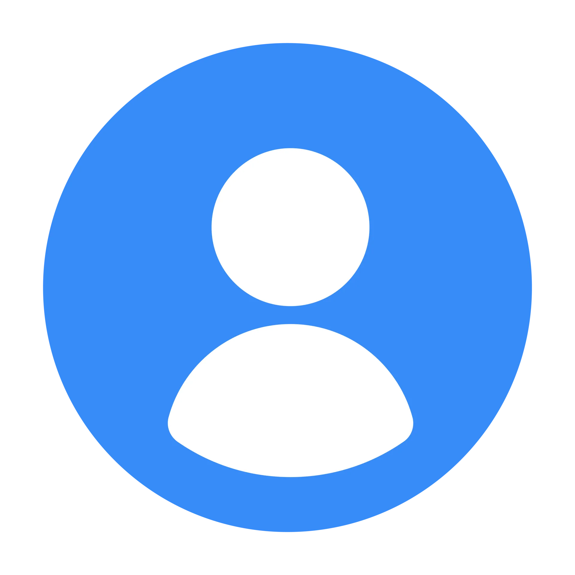 A blue circle with a white circle in the middle of it.