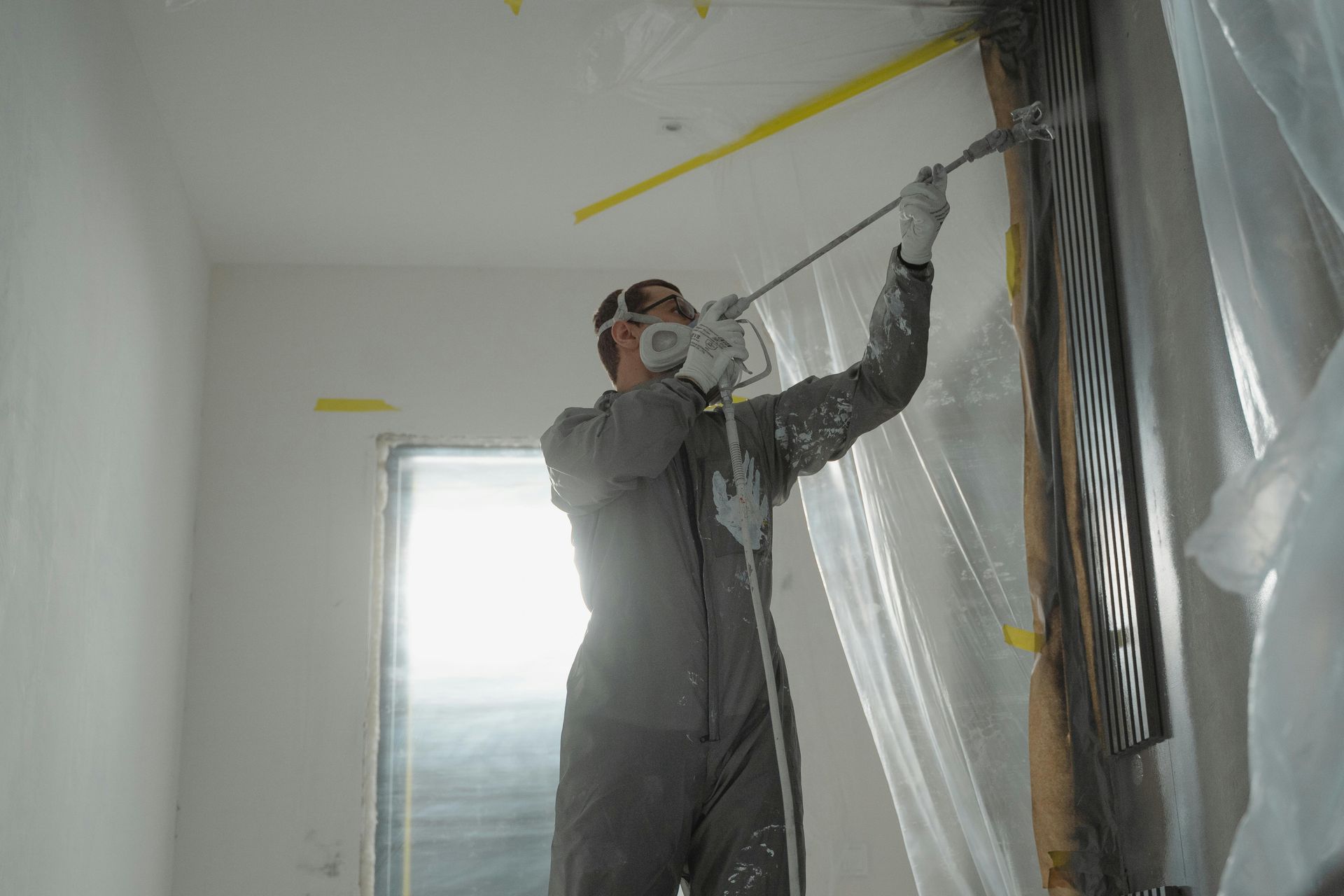person with mask, painting