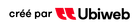 Logo « créé par Ubiweb ». Texte noir avec logo stylisé rouge.