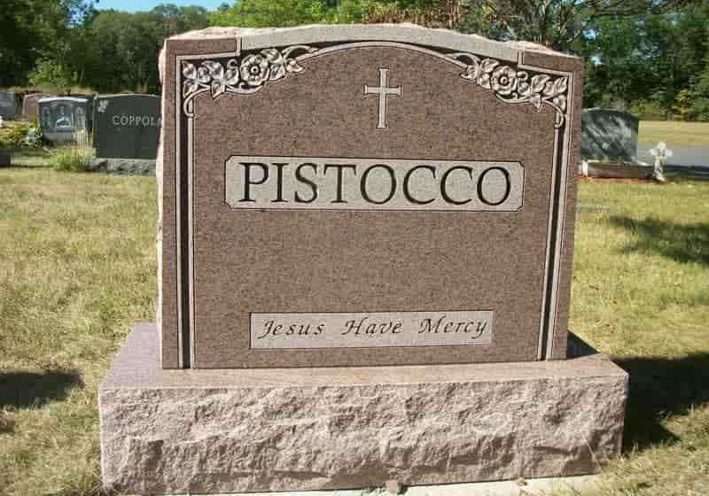 Headstone engraved with 