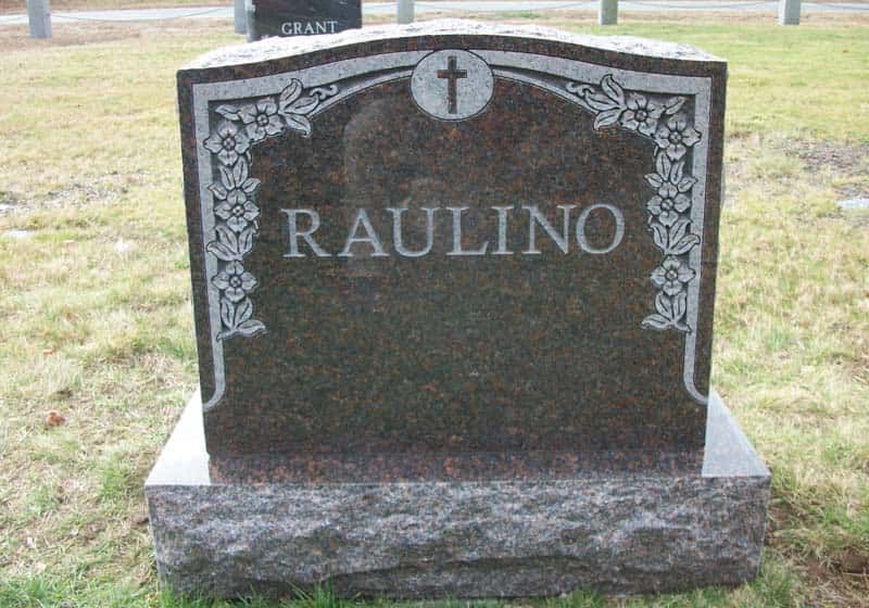 Headstone inscribed with 