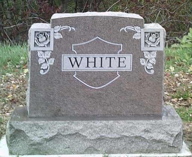 Gray headstone with the name 