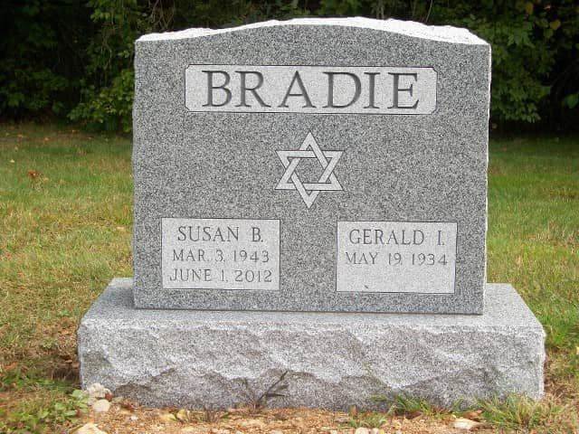 Gray tombstone engraved with 