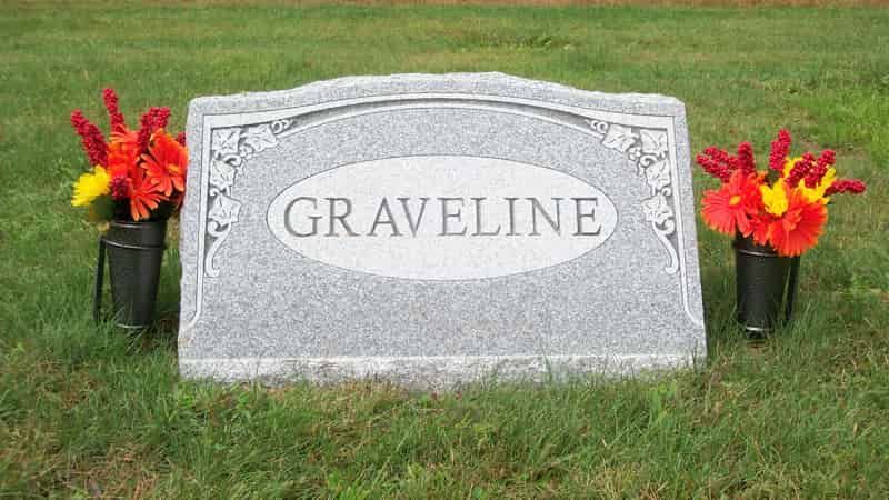 Gray headstone with the name 