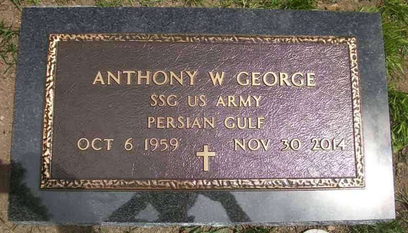 Grave marker of Anthony W. George, a U.S. Army SSG who served in the Persian Gulf, born Oct. 6, 1959, died Nov. 30, 2014.