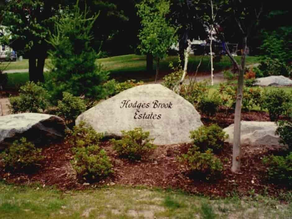Large rock sign for 