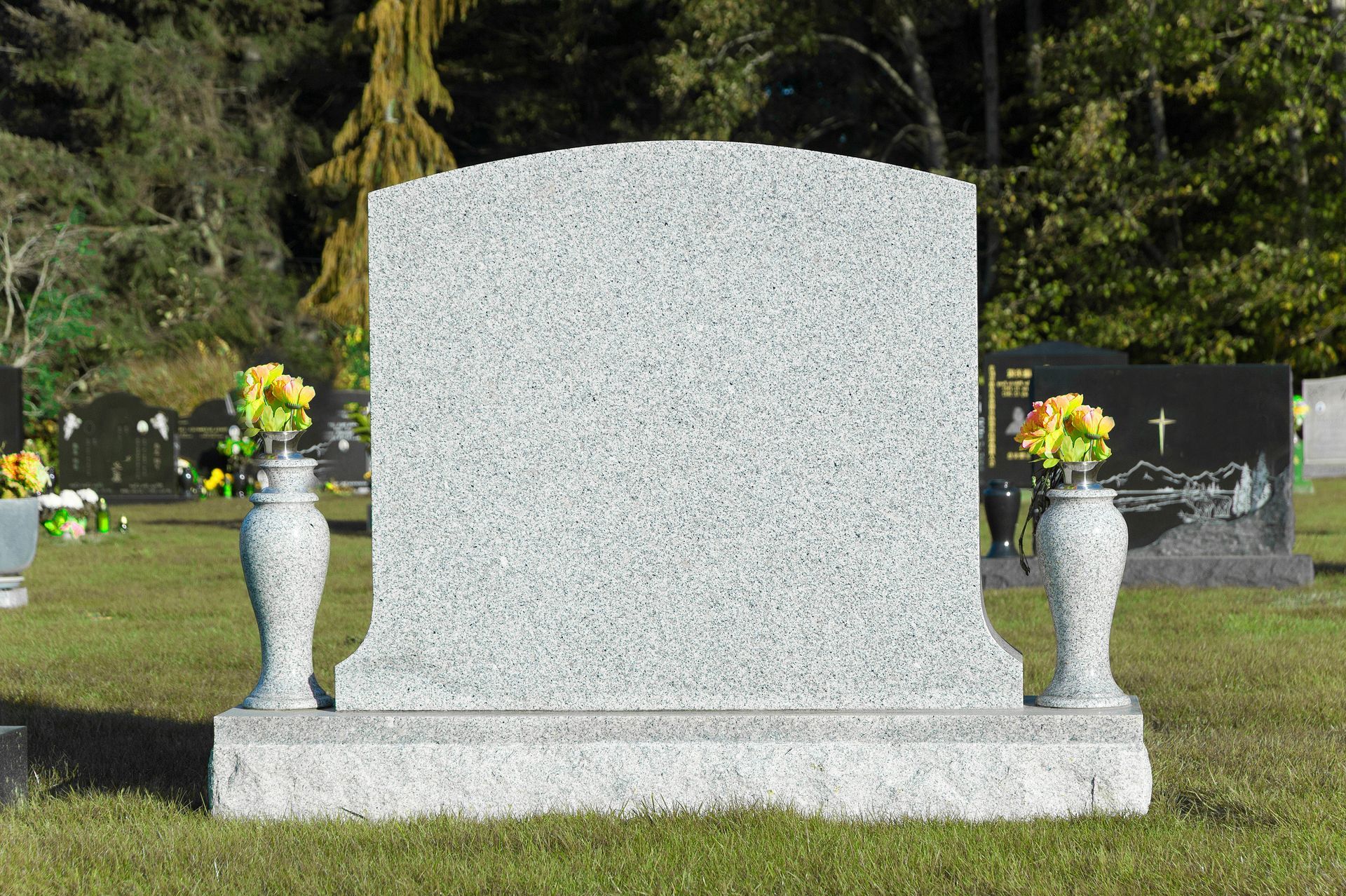 Blank tombstone in cemetery. Blank tombstone in cemetery.