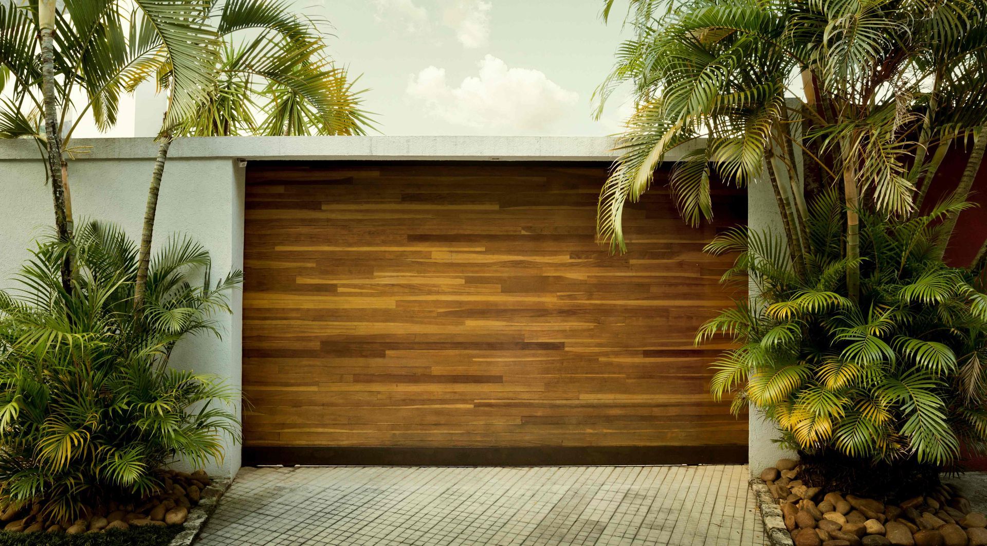 A new garage door that was installed