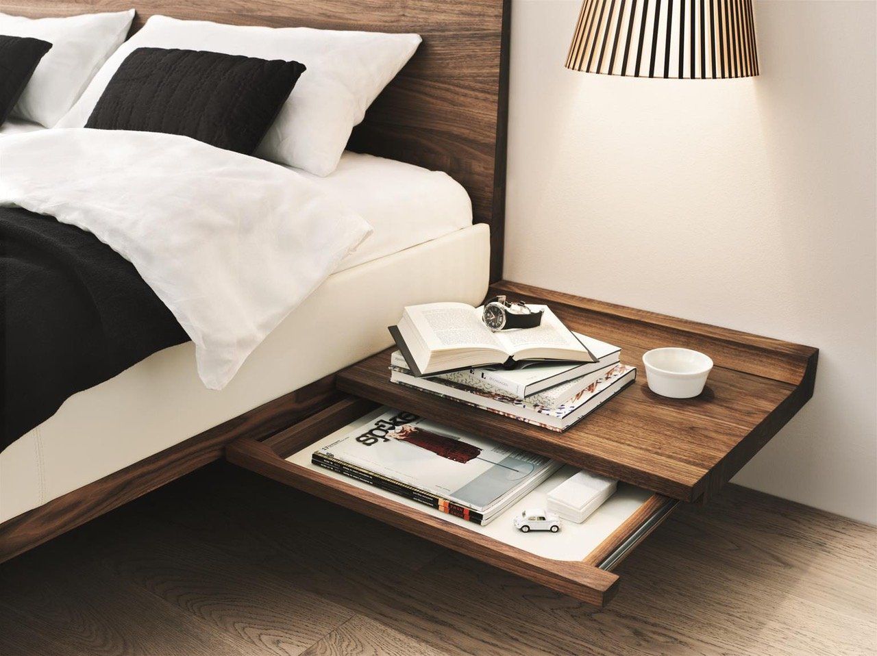 table with bed furniture