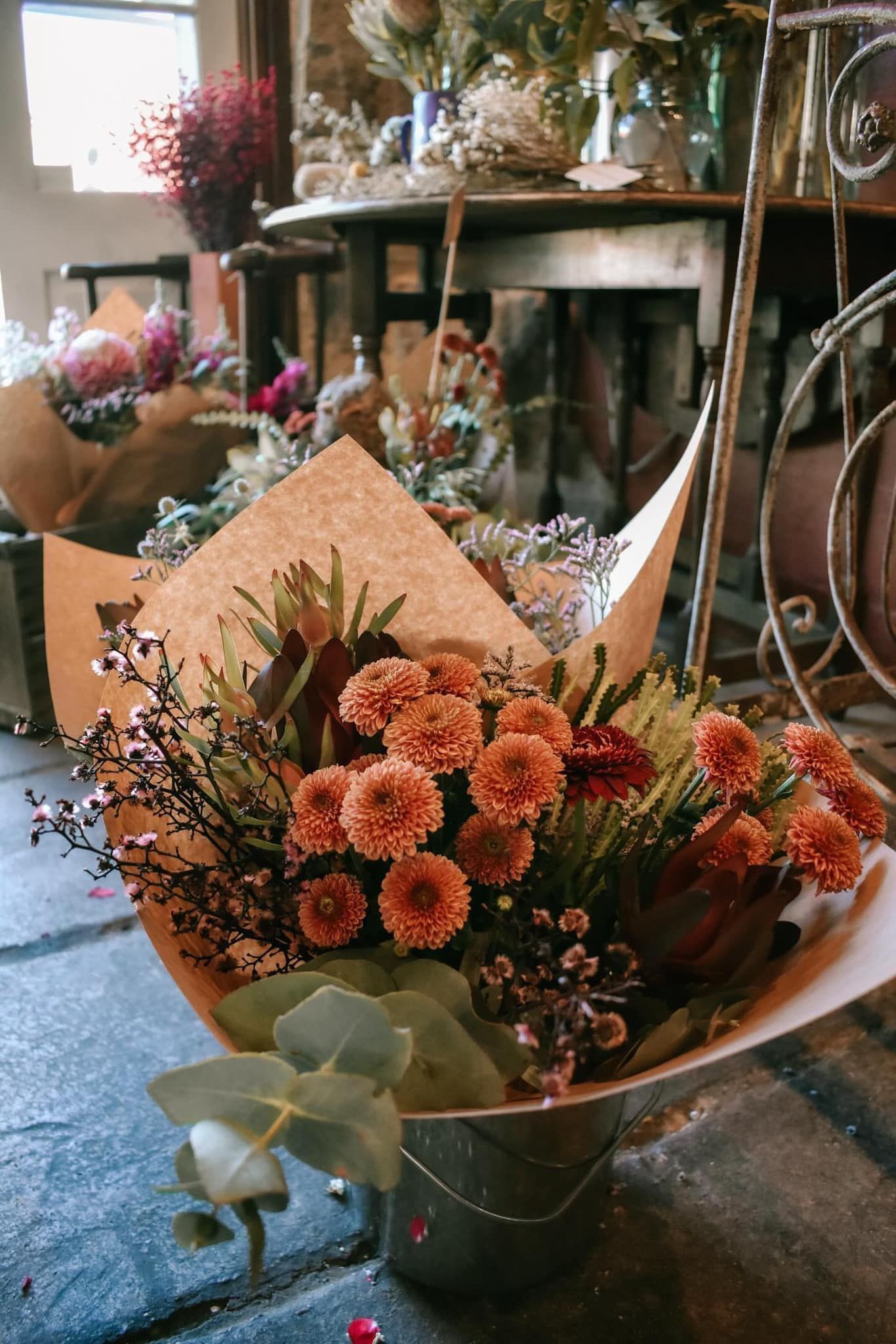 Bouquet of Warm Coloured Flowers— Flowers by Suzanne in Morpeth, NSW