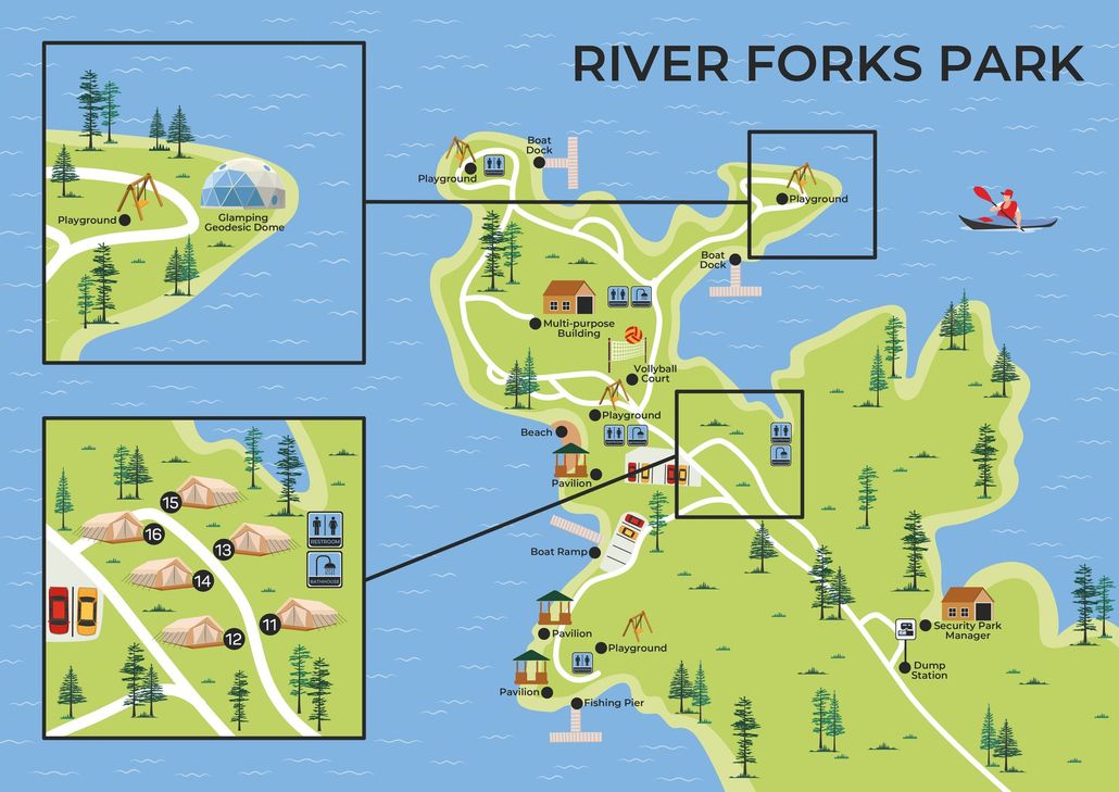Glamping at River Forks Park and Campground Timberline Glamping