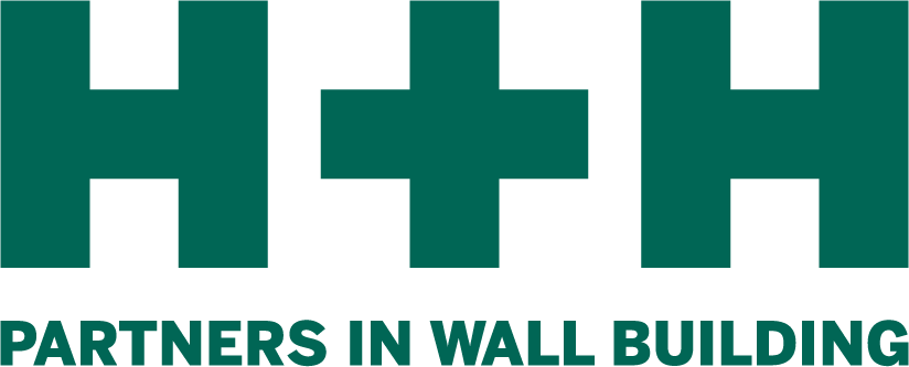 H + H partners in wall building logo