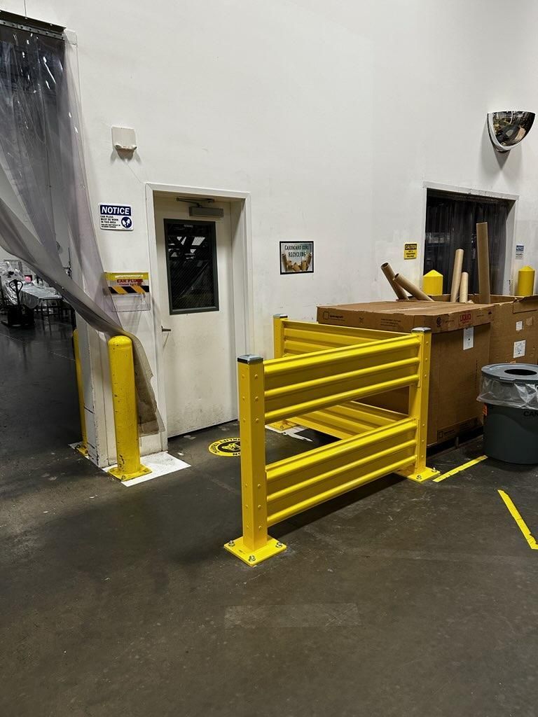 Guard rail for employee entrance