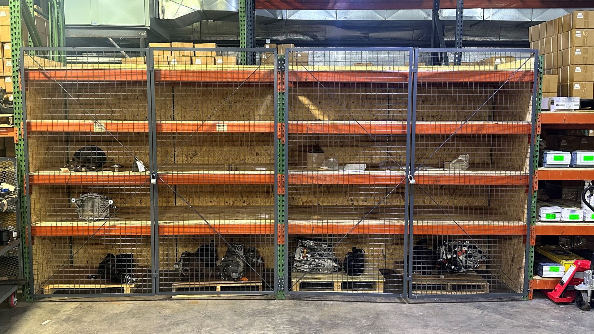 Pallet Rack Security Doors Installed on Rack