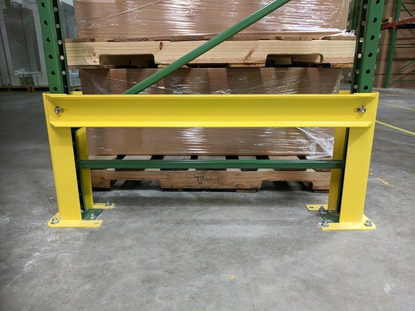 Warehouse safety pallet rack end protection kit for end of aisle and tunnel aisle protection
