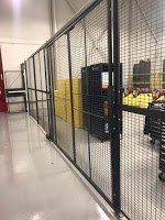 Wirecrafters wire partition installed for secure storage area
