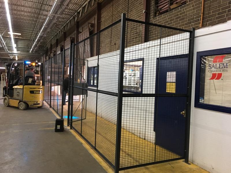 Entrance security wire partition for warehouse safety