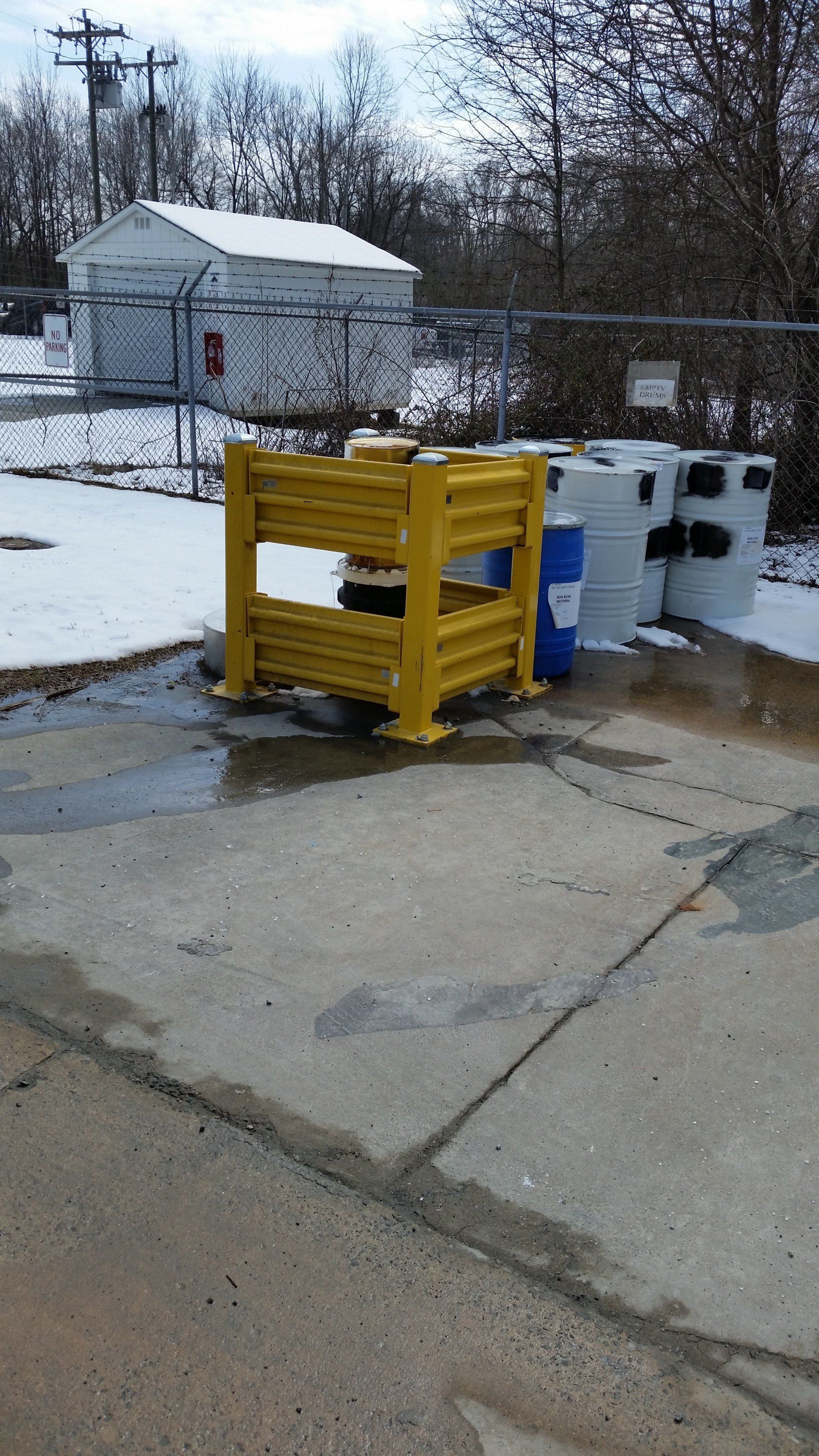 Heavy duty guardrail installed outside